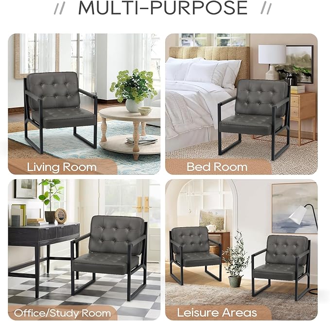 COLAMY Accent Chairs Set of 2, Modern Accent Arm Chairs - Image 6