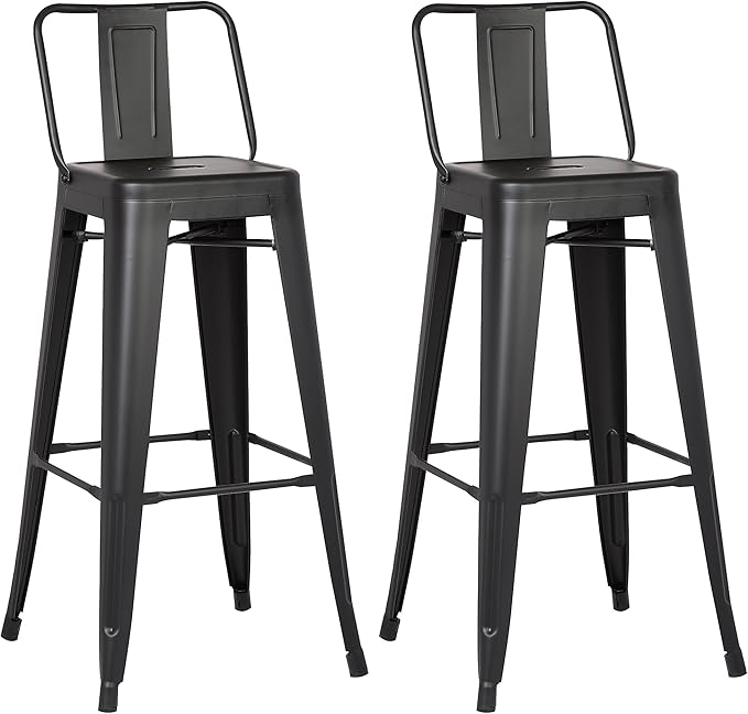AC Pacific 30” Metal Barstool Set of 2 – Country Rustic Style by ACPacific