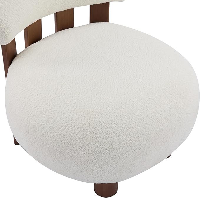 Christopher Knight Home Elvina Boucle Fabric Accent Chair, Solid Wood Single - Image 10