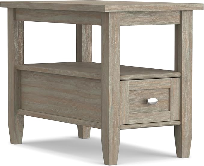 SIMPLIHOME Warm Shaker SOLID WOOD 14 inch Wide Rectangle Transitional Narrow by SimpliHome