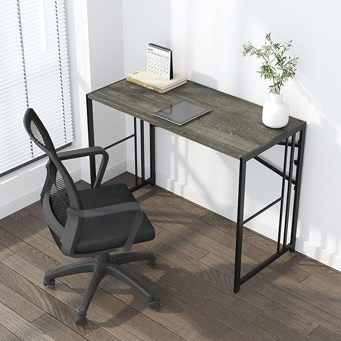 35 inch Narrow Folding Desk, Writing Gaming Computer Camping Desk - Image 2