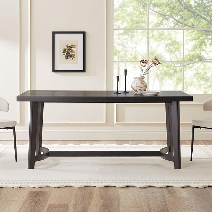 Walker Edison Modern Farmhouse Rustic Solid Oak Wood Rectanglular Dining Table by WalkerEdison