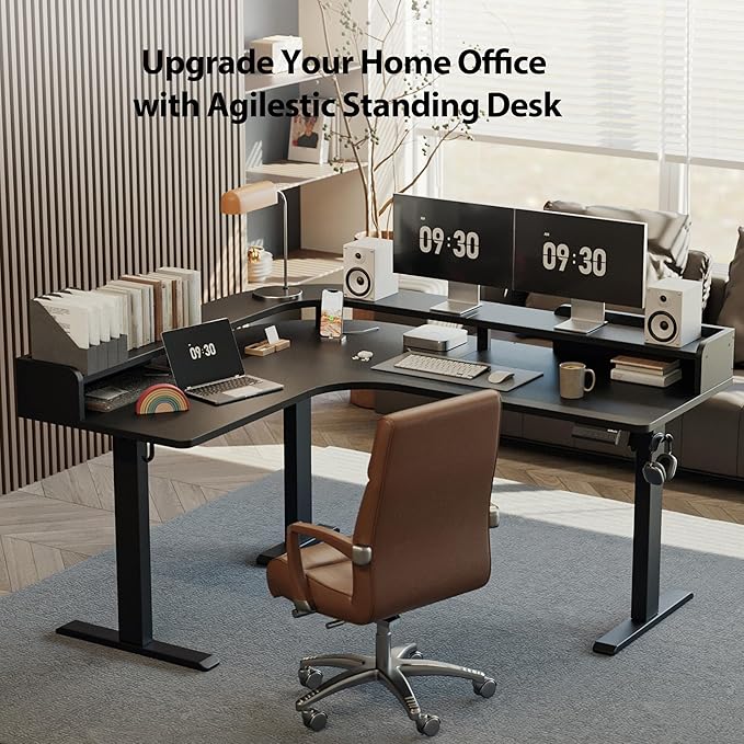 Agilestic L Shaped Standing Desk, Corner Desk - Image 3