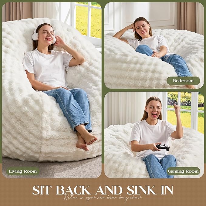 Hobestluk Bean Bag Chairs 5ft Beanbag Chair - Image 5
