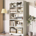 LINSY HOME 5-Shelf Bookcase Wooden, Open Floor Standing Cube Shelf Bookcase by LINSYHOME