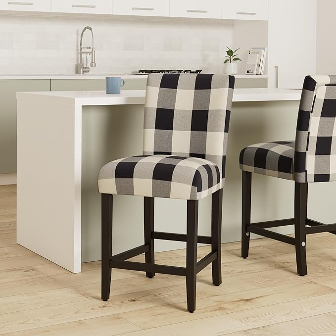 'HomePop by Kinfine Fabric Upholstered Counter Height Barstool - Image 2