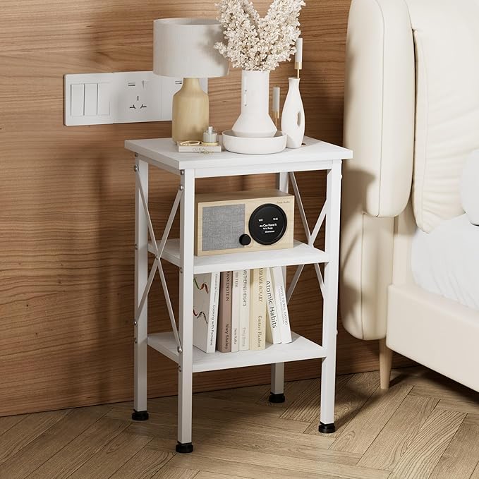 VECELO Modern Nightstands X-Design Side End Table Night Stand - Image 2