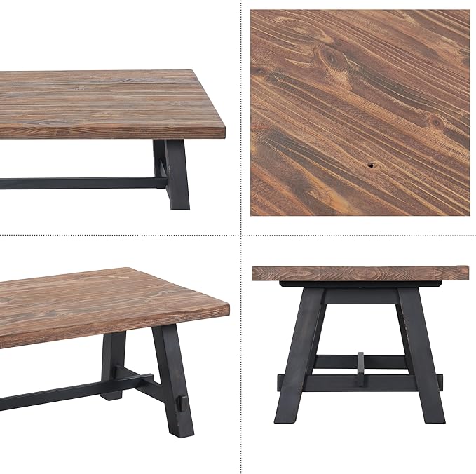 Alaterre Furniture Adam 42-Inch Solid Wood Rustic Coffee Table - Image 7