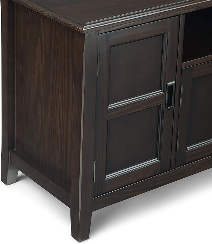 SIMPLIHOME Burlington SOLID WOOD 72 inch Wide Transitional TV Media Stand in - Image 6