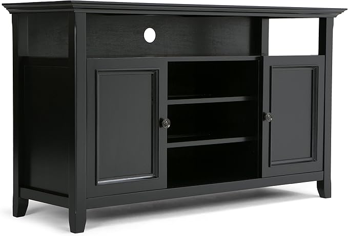 SIMPLIHOME Amherst Solid Wood Universal TV Media Stand, 54 Inch Wide, by SimpliHome