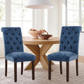 COLAMY Button Tufted Dining Chairs Set of 2, Parsons Upholstered Fabric Dining by COLAMYINC