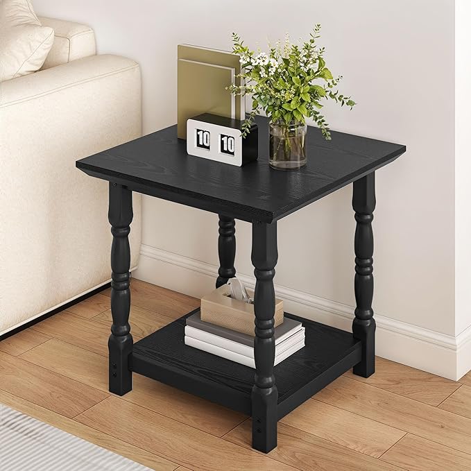 DWVO Farmhouse Square Coffee Table, Antique Accent Side Table - Image 6