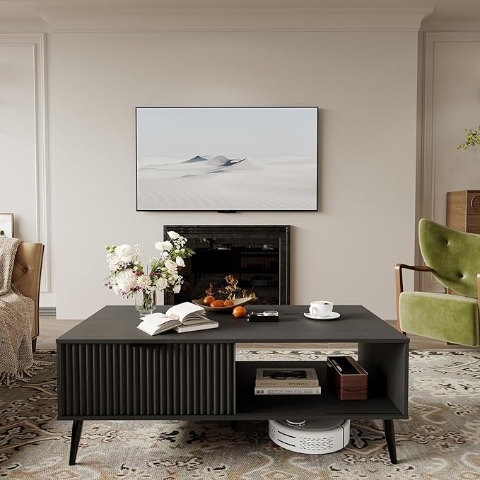 41.34''D Coffee Table, 2-Tiers Farmhouse Coffee Tables - Image 3