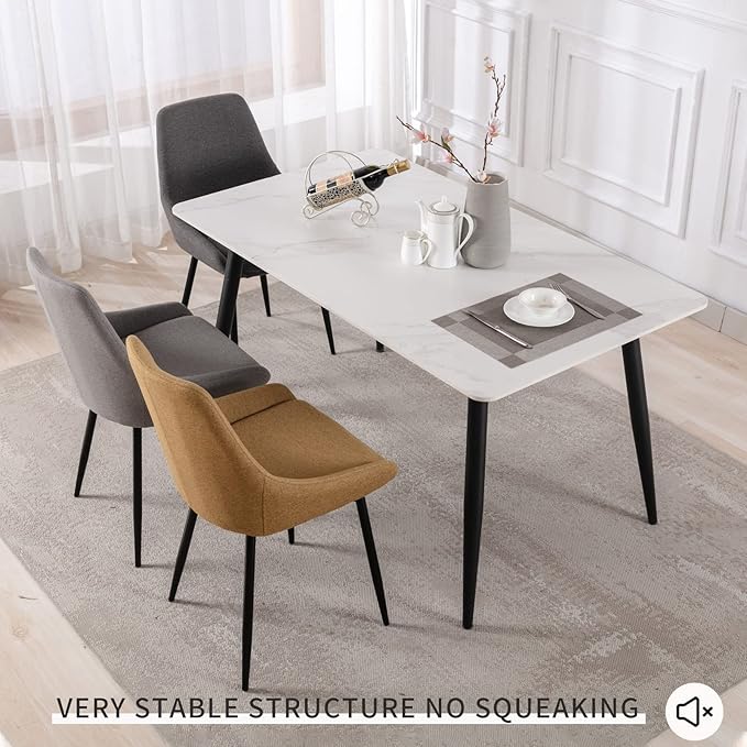 Modern Dining Chairs Set of 2, Shell Upholstered Chair - Image 5