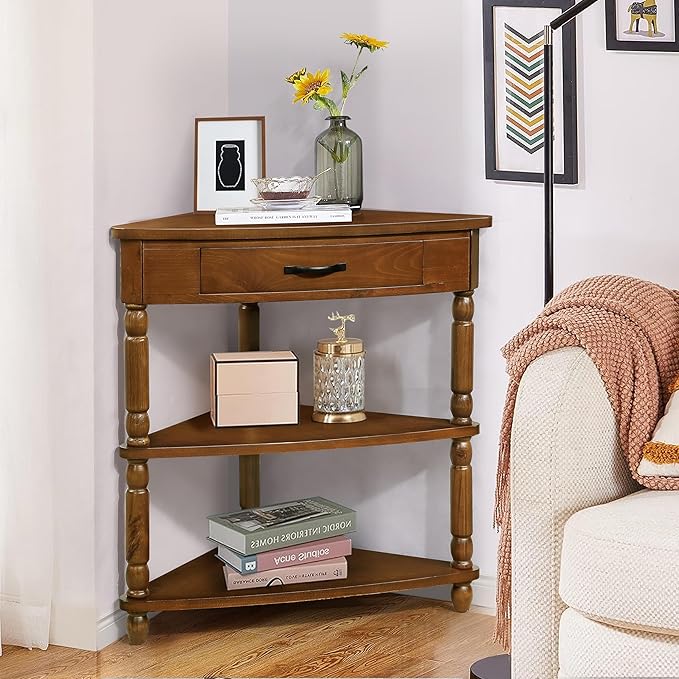 GDFStudio Trmxmbi 3 Tier Corner Console Table - Image 3