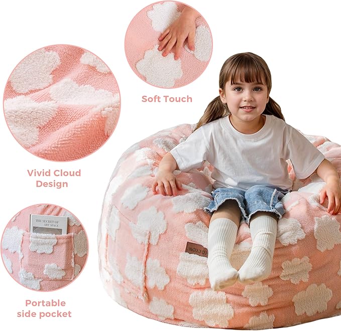 MAXYOYO Bean Bag Chair for Kids, Cloud Pattern Lazy Chair - Image 5