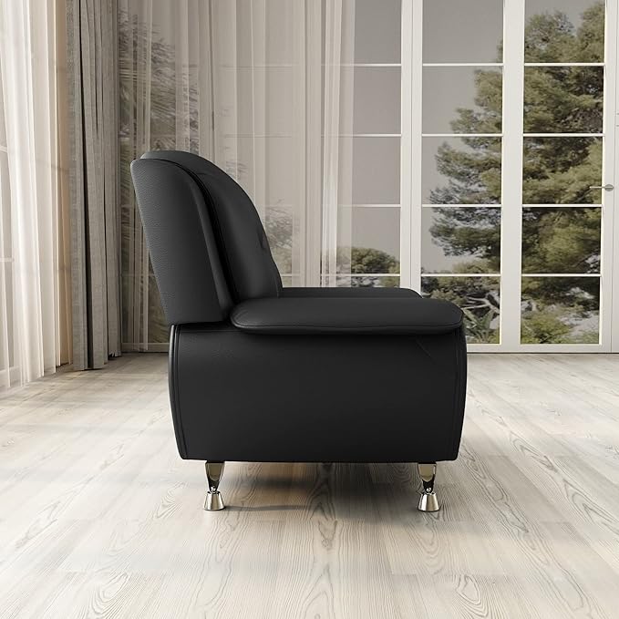 Container Furniture Direct Michael Modern Faux Leather Upholstered Stainless - Image 16