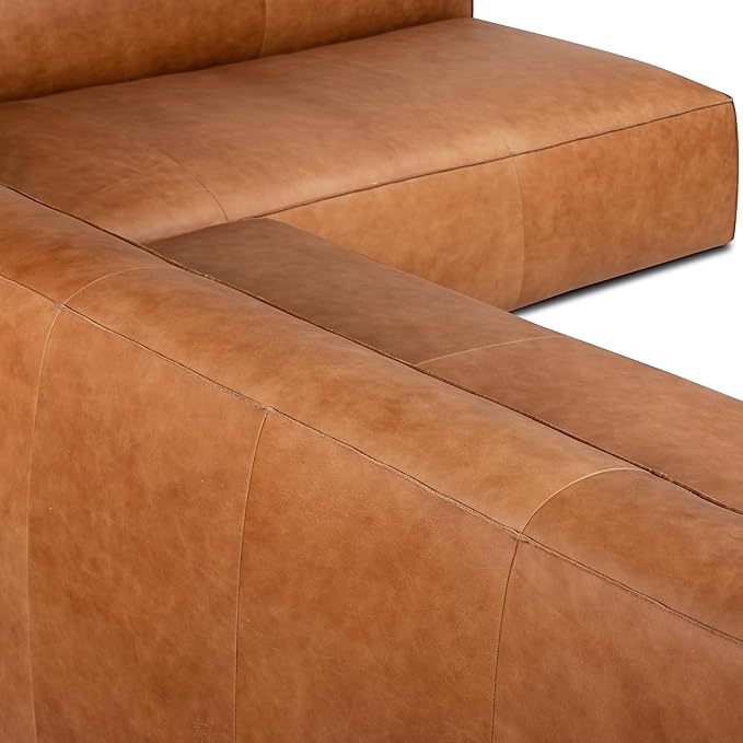 POLY & BARK Piazza Reversible Corner Sectional 125" Sofa in Bourbon Tan - Image 11