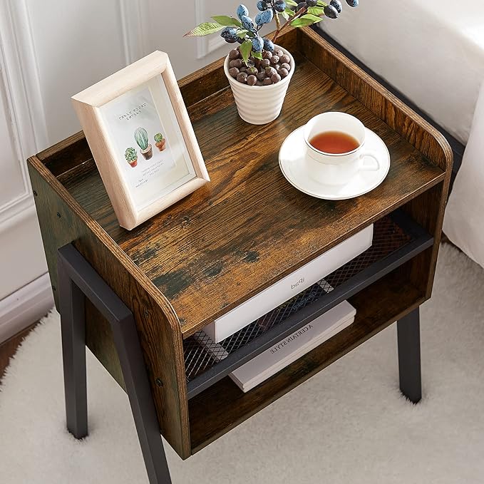 VECELO Nightstand Set of 2, Industrial Side End Table/Stackable Accent Furniture - Image 9