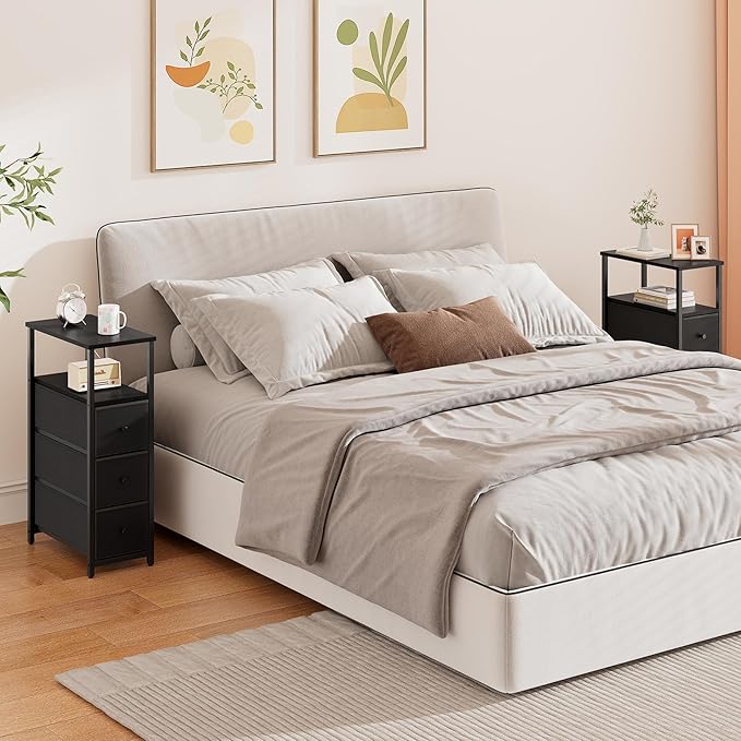 TUTOTAK Narrow Night Stand, Slim End Table, Tall Side Table - Image 6