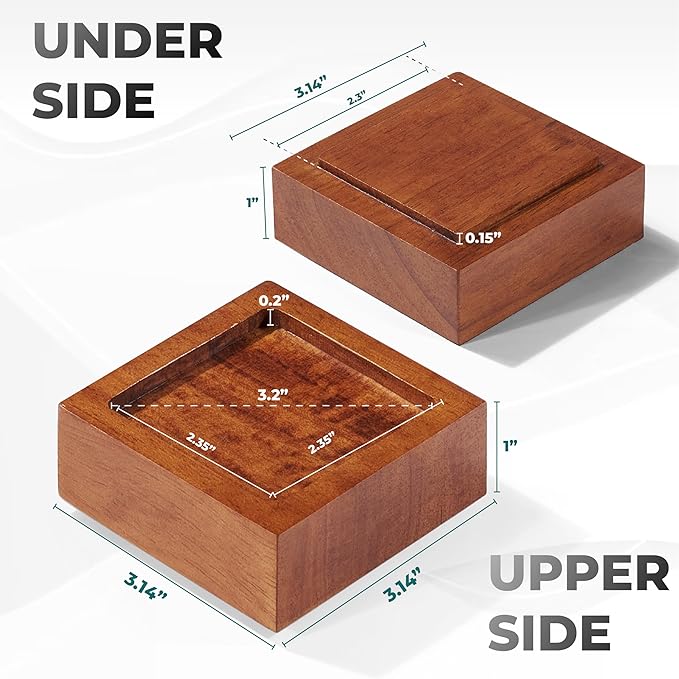 FASONLA Bed Risers Furniture Risers Lifts Height 1", Solid Natural Wood Risers - Image 2