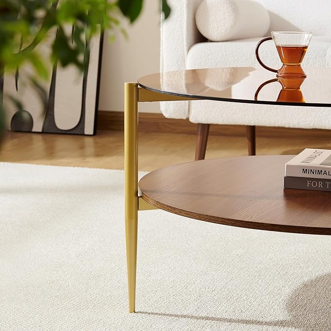 Round Coffee Table, Mid-Century Modern Design, D30*H17 inch, - Image 5