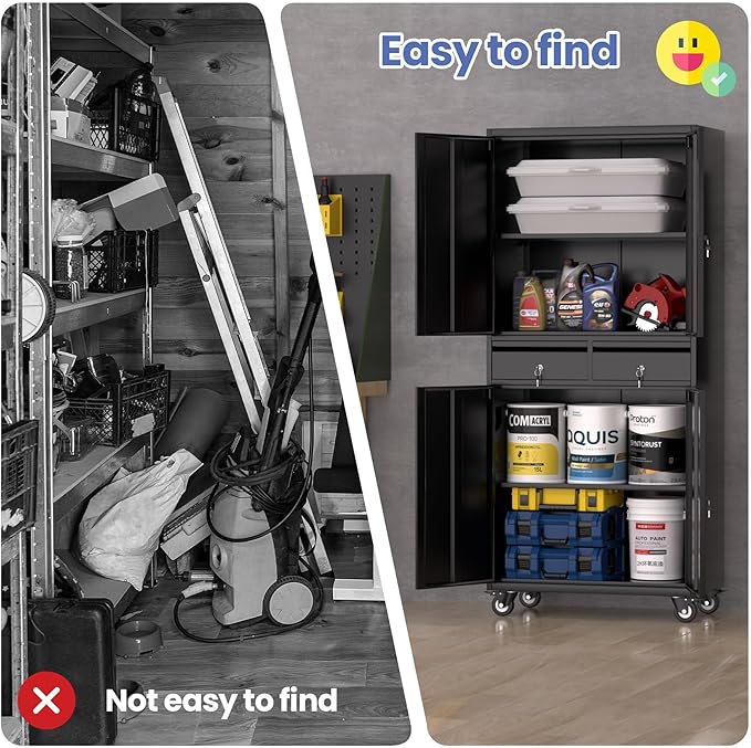 Garvee Metal Storage Cabinet, 73 Inch Garage Storage - Image 7