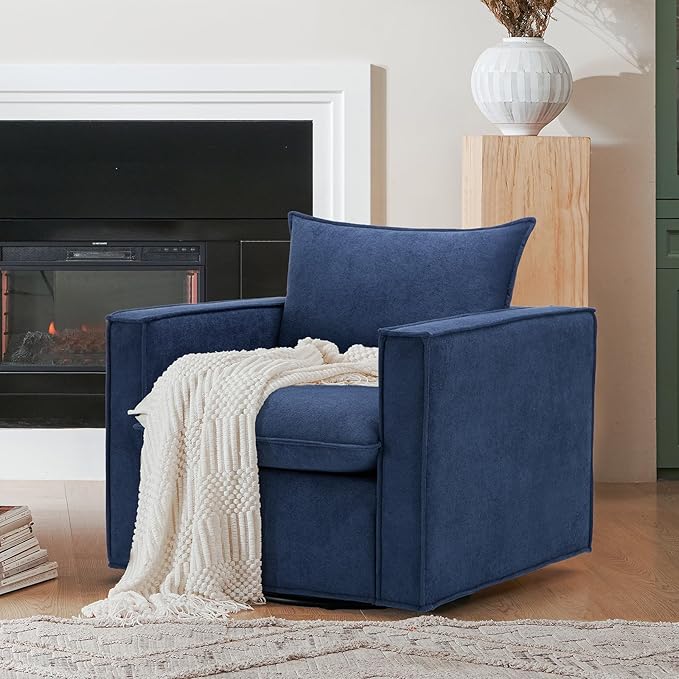COLAMY Swivel Accent Chair Set of 2, 34 Inches Wide Upholstered Arm Chair - Image 10