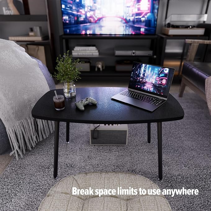 WOHOMO Folding Coffee Table Small Black Coffee Tables - Image 6