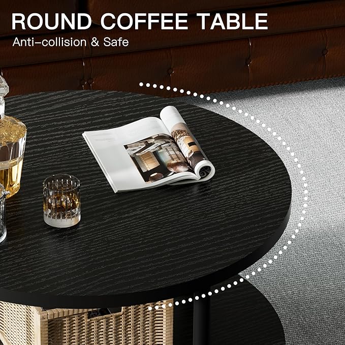 Round Coffee Table, 23.6" Circle Coffee Table - Image 6