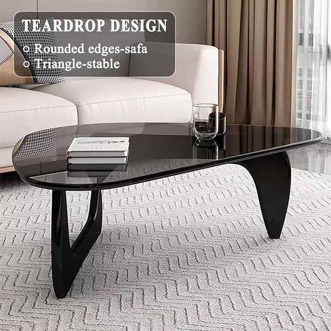 Modern Glass Coffee Table for Living Room, Mid Century Small Coffee Tables - Image 6