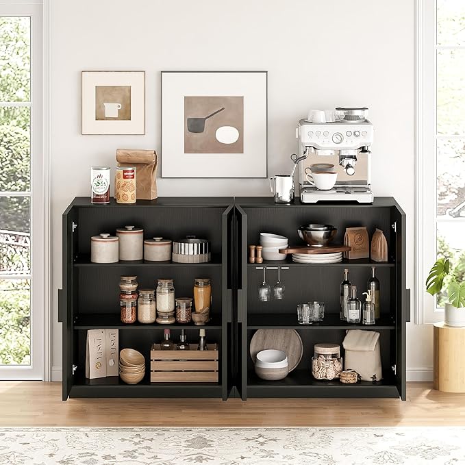 Buffet Cabinet, 4-Doors Sideboard Cabinet - Image 8