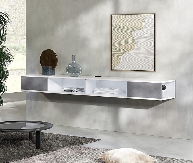 WAMPAT Floating 70in TV Stand, Entertainment Center Media Console, Wall Mounted by WAMPAT