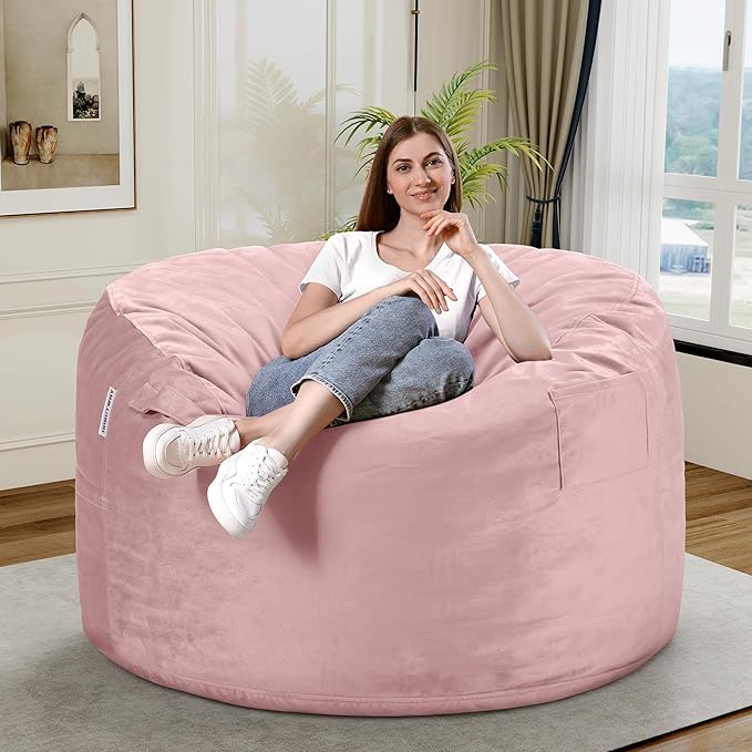 HABUTWAY Bean Bag Chair 3Ft Luxurious Velvet Ultra Soft Fur - Image 2