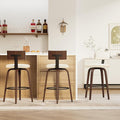 IRONCK Counter Height Bar Stools Set of 2, Wood Texture Bent Legs, Mid-Century by IRONCK