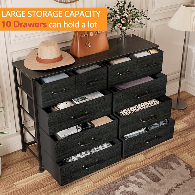 Furnulem Bedroom Dresser for 55”Long TV Stand Entertainment Center Dressers & - Image 5