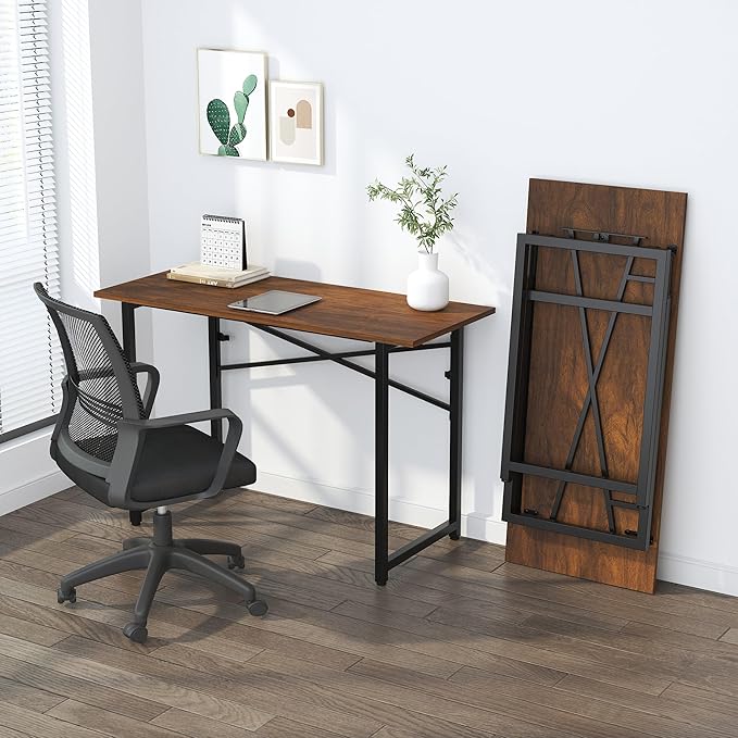 47 inch Folding Desk No Assembly Required, Writing Gaming Computer Camping Table - Image 8