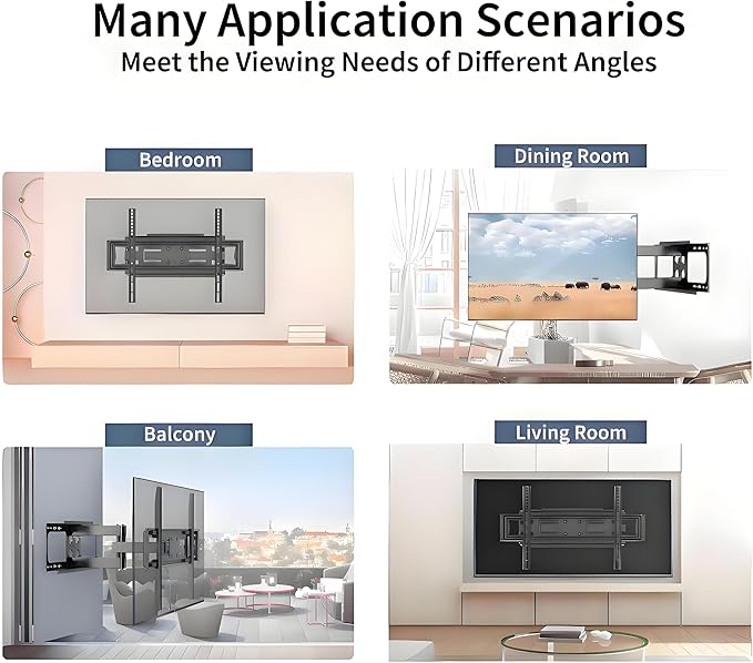 Full Motion TV Wall Mount for 37-80" TVs, Cold-Rolled Steel, VESA 200x200 to - Image 7