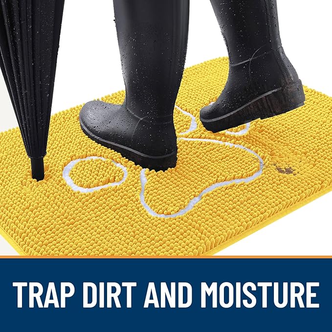 OLANLY Door Mat for Muddy Dog Paws 30x20, Ultra Absorbent Chenille Mud Doormat - Image 2