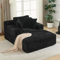 Oversized Chaise Daybed Lounge Sleeper Chair Sofa Bed Indoor, Fluffy Corduroy by Unknown