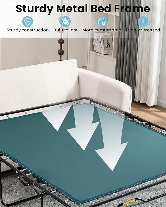 Queen Pull Out Sofa Bed, 2-in-1 Convertible Sleeper Sofa Couch - Image 4