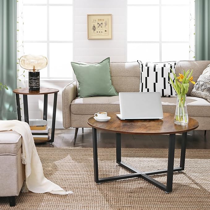 VASAGLE End Table, Round Side Table - Image 5