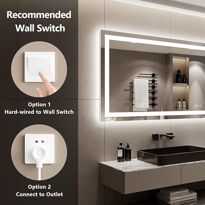 96x36 Inch LED Bathroom Mirror - Image 7