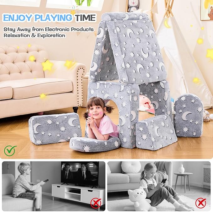 IFNOW Modular Kids Play Couch, Toddler Couch Kids Sofa, Child Sectional Sofa - Image 5