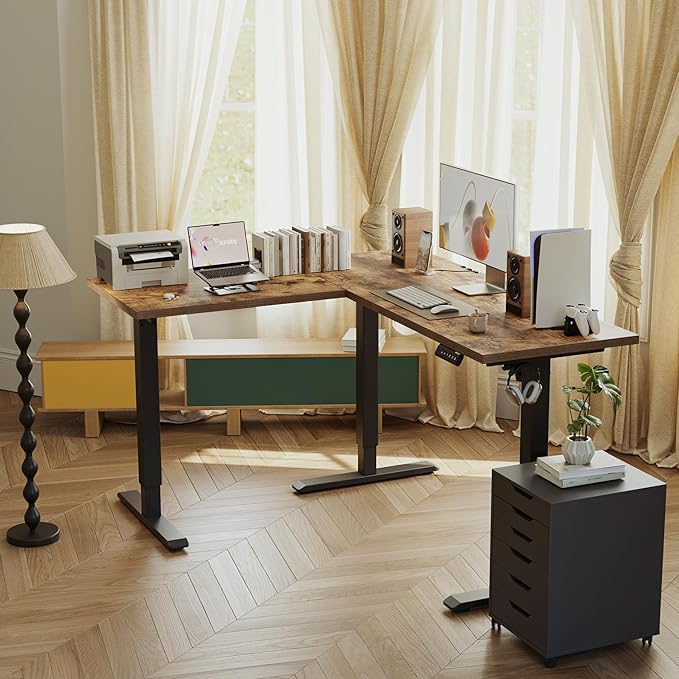 Agilestic 59 Inch L Shaped Standing Desk Adjustable Height, Electric Corner - Image 2