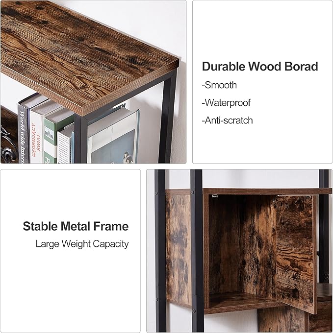 VECELO 5-Tier Bookshelf, Bookcase - Image 9