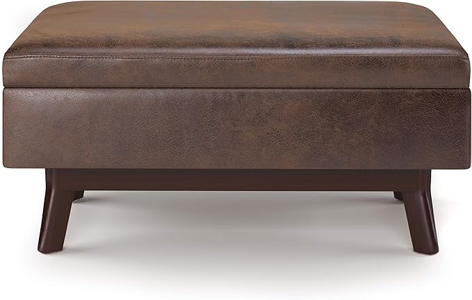 SIMPLIHOME Owen 36 inch Wide Mid Century Modern Small Rectangular Storage - Image 5