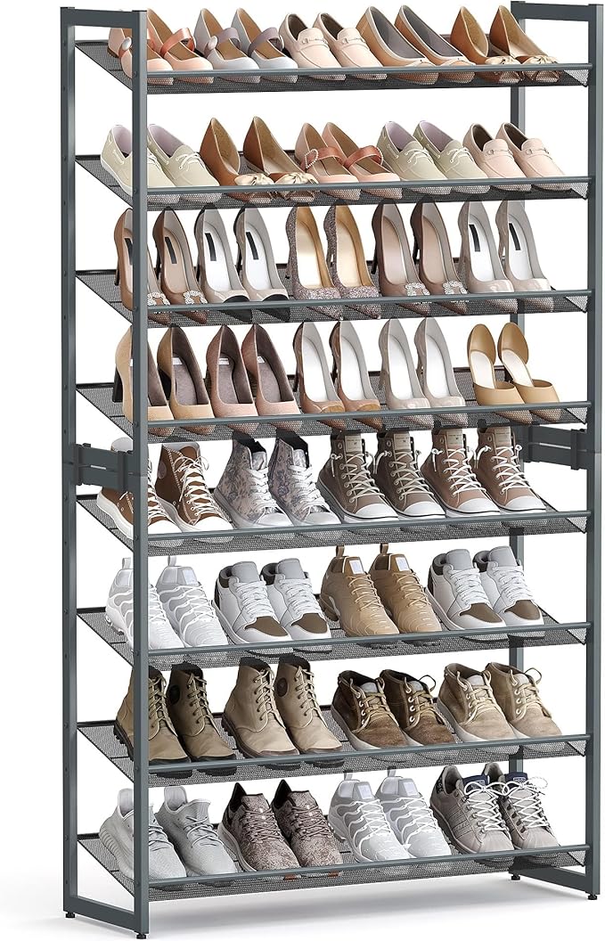 SONGMICS Shoe Rack, 8-Tier Shoe Organizer, Metal Rack by SONGMICSbySONGMICSHOME