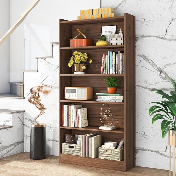 Tribesigns 72-inch Tall Bookcase, Modern 6-Tier White Library Bookshelf - Image 4