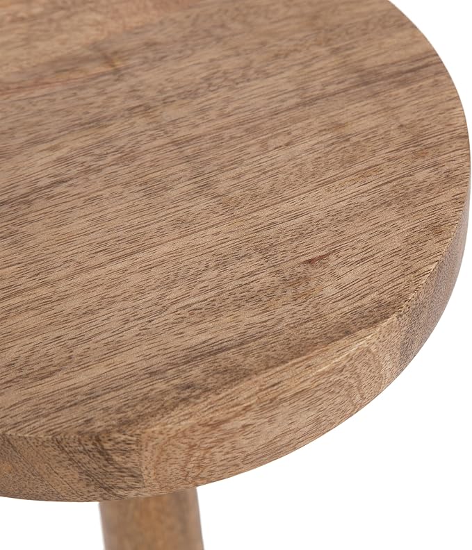 Kate and Laurel Wegner Transitional Wooden Round Drink Table, Natural Wood - Image 7